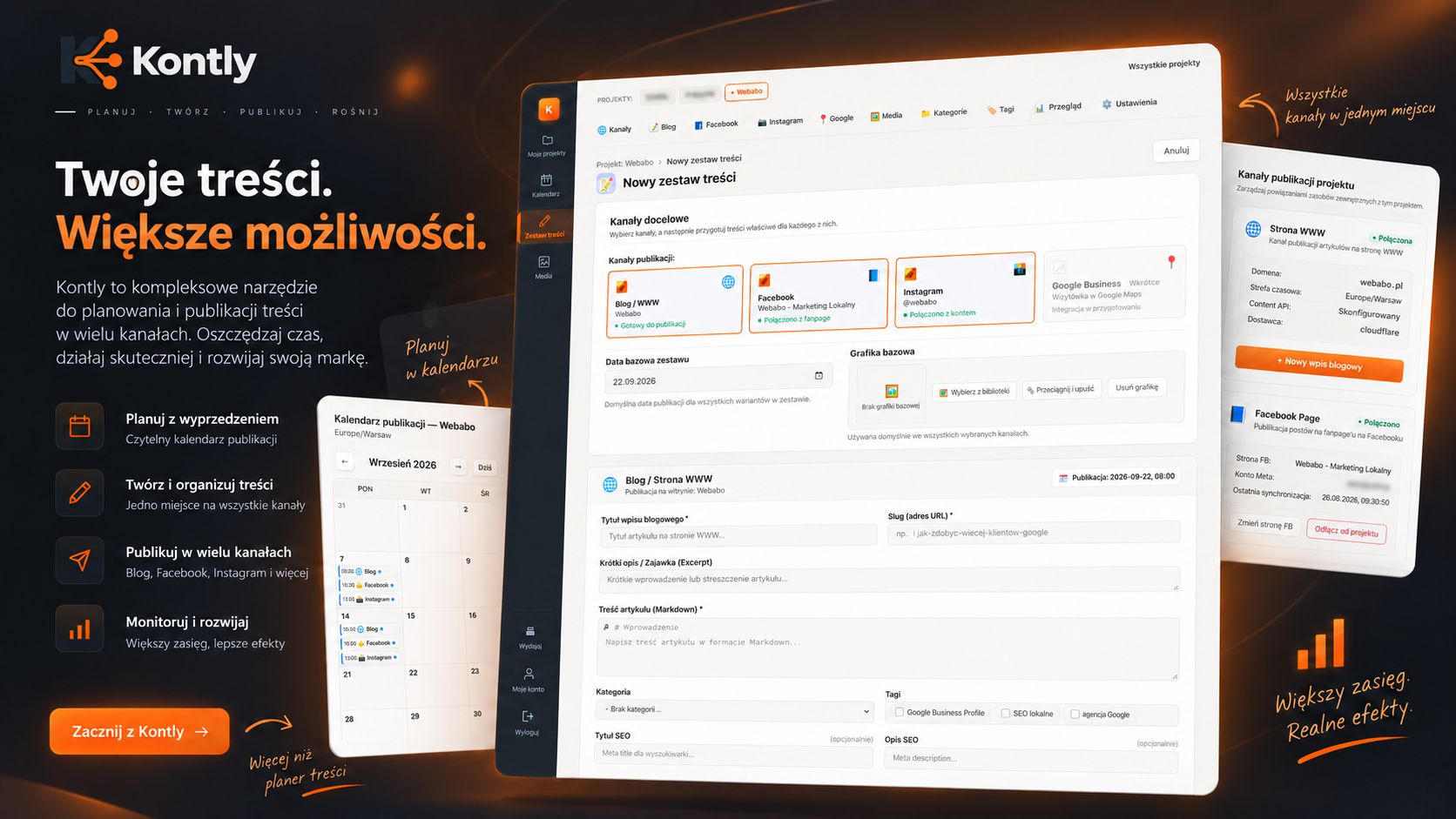 Kontly — Multi-Channel Composer do planowania publikacji na wiele kanałów