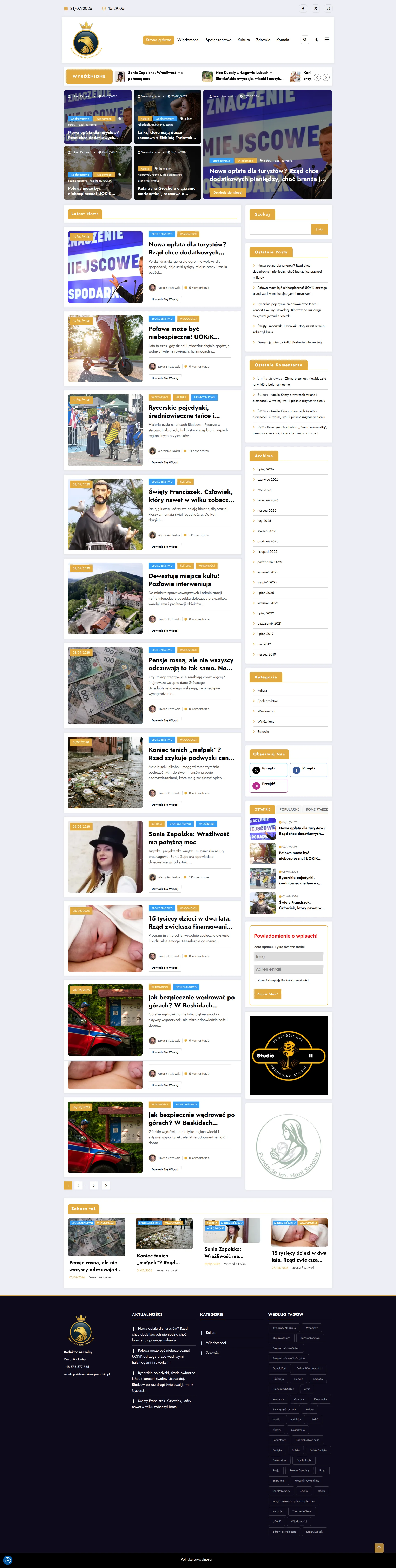 Screenshot portalu Dziennik Wojewódzki